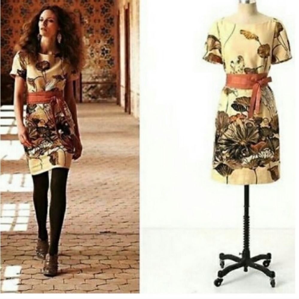 Anthropologie snowy egret shift dress